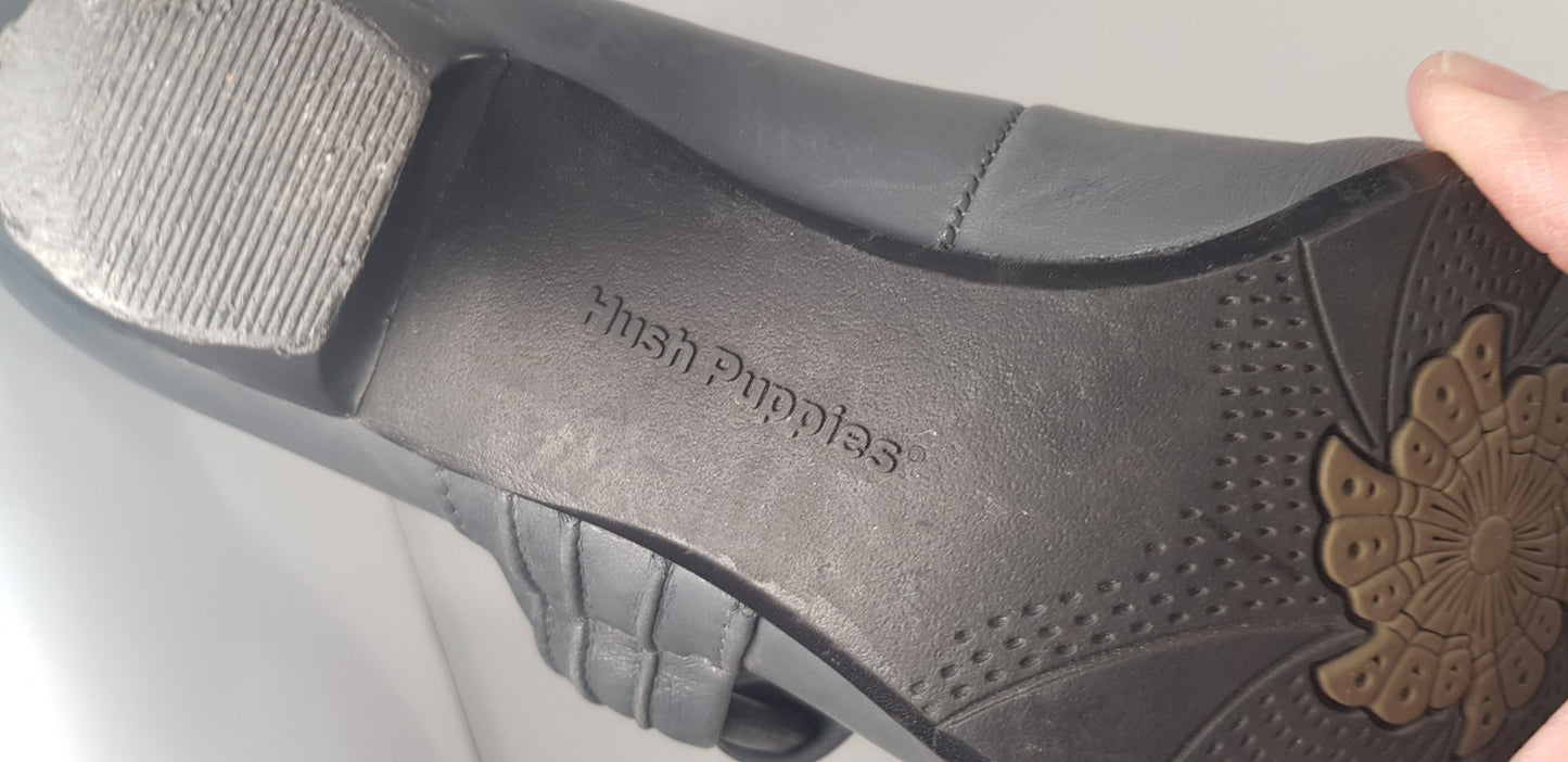 Hush Puppies Grey Leather Heels Entice Size 6 Nearly New