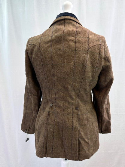 Shires Tweed Jacket Brown Purple Lining UK 38 Excellent