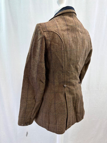 Shires Tweed Jacket Brown Purple Lining UK 38 Excellent