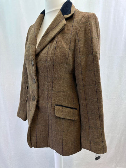 Shires Tweed Jacket Brown Purple Lining UK 38 Excellent