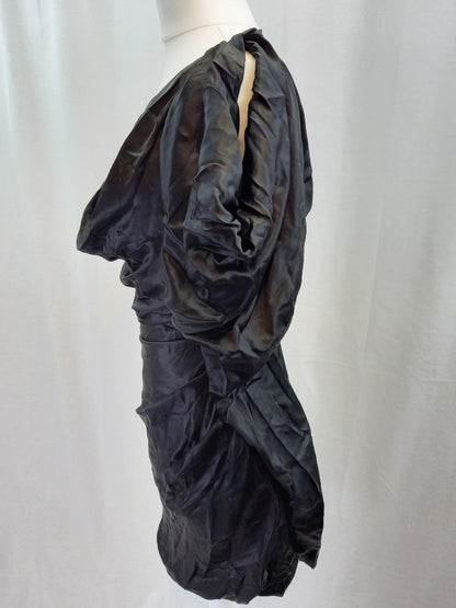 Vivienne Westwood New Virginia Black Satin Silk Blend Dress - UK 6 IT38