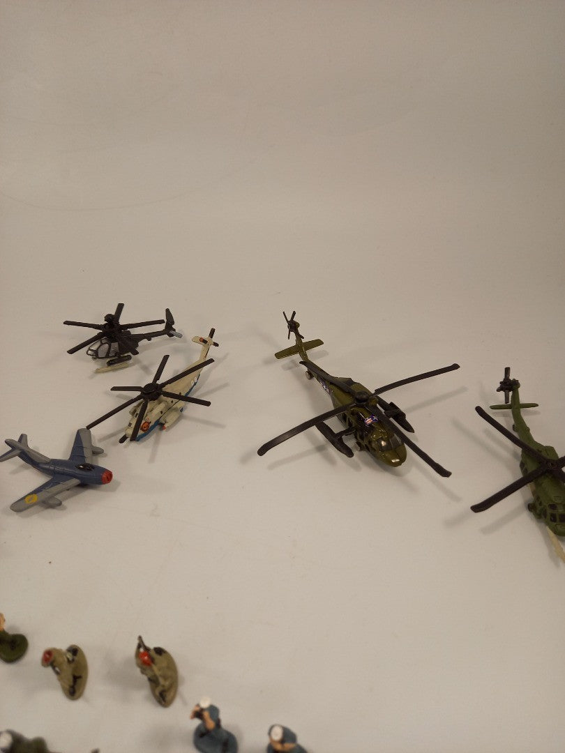 toy tanks planes helicopters soldiers boats and military car miniature bundle