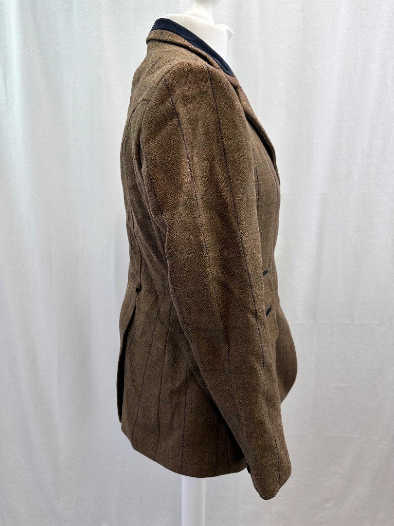 Shires Tweed Jacket Brown Purple Lining UK 38 Excellent