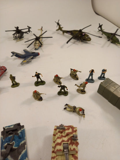 toy tanks planes helicopters soldiers boats and military car miniature bundle