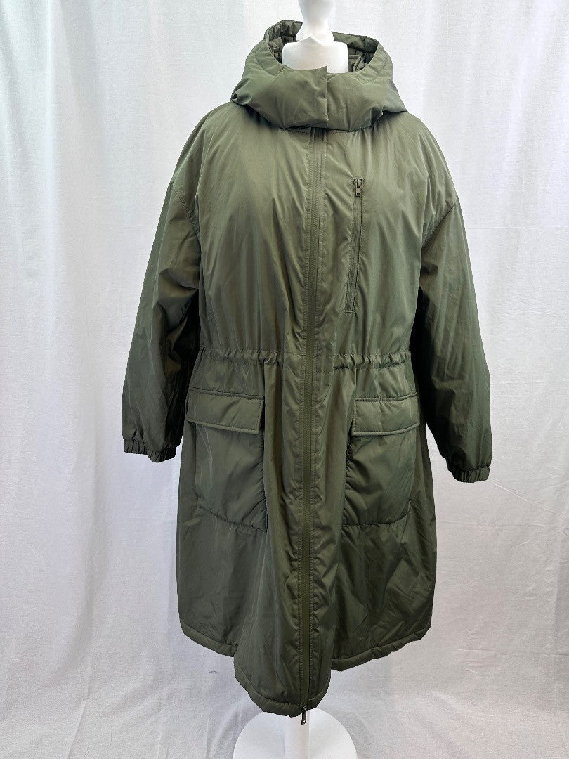 M&S Green Coat Ladies Parka Style UK 22 Excellent