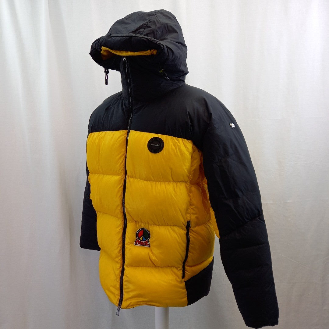 Ralph Lauren RLX Yellow Puffer Coat Ultra Lightweight Size L Excellent