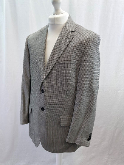 Pronto Moda Black & White Blazer Jacket Cashmere Checked UK L Excellent