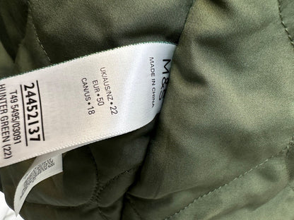 M&S Green Coat Ladies Parka Style UK 22 Excellent