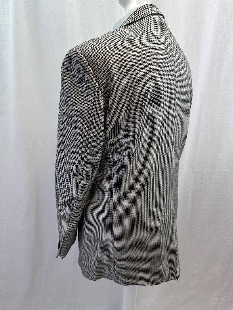 Pronto Moda Black & White Blazer Jacket Cashmere Checked UK L Excellent