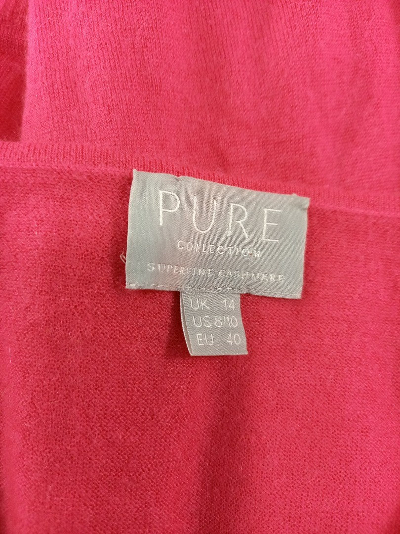 pure collection cashmere pink jumper size 14 a symmetric hem