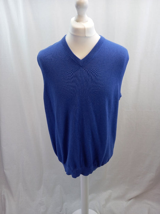 woolovers blue tank top sleeveless jumper xl cashmere cotton slipover bnwt