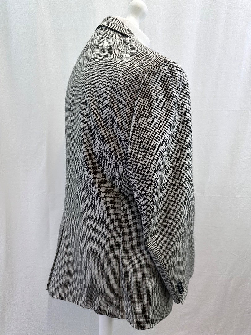 Pronto Moda Black & White Blazer Jacket Cashmere Checked UK L Excellent