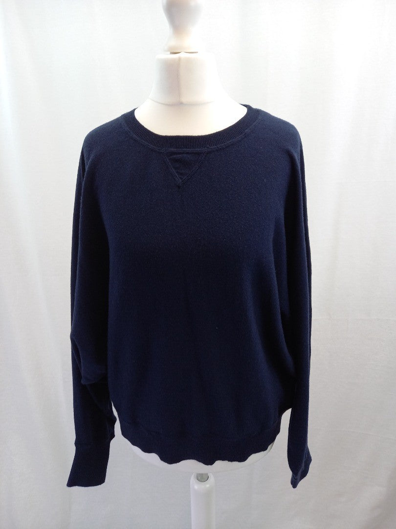 chalk jumper navy batwing sleeve womens one size