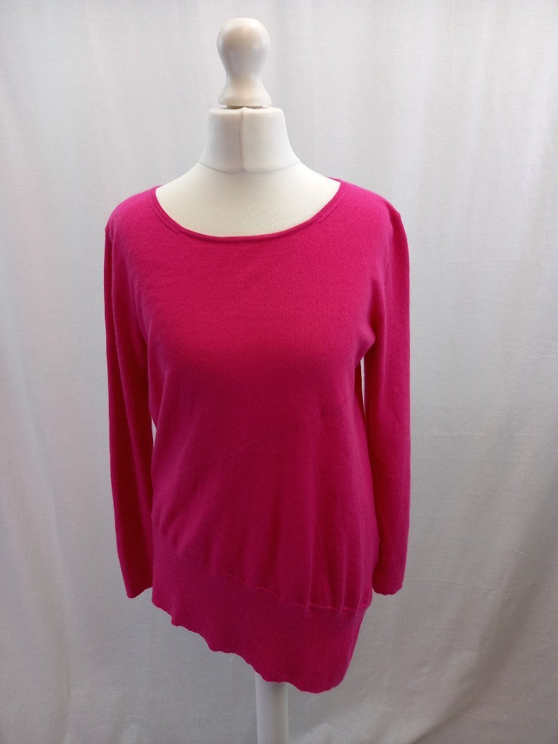 pure collection cashmere pink jumper size 14 a symmetric hem