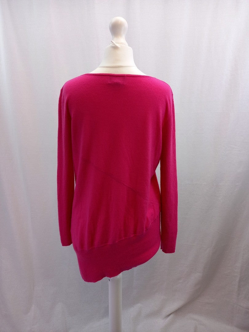 pure collection cashmere pink jumper size 14 a symmetric hem