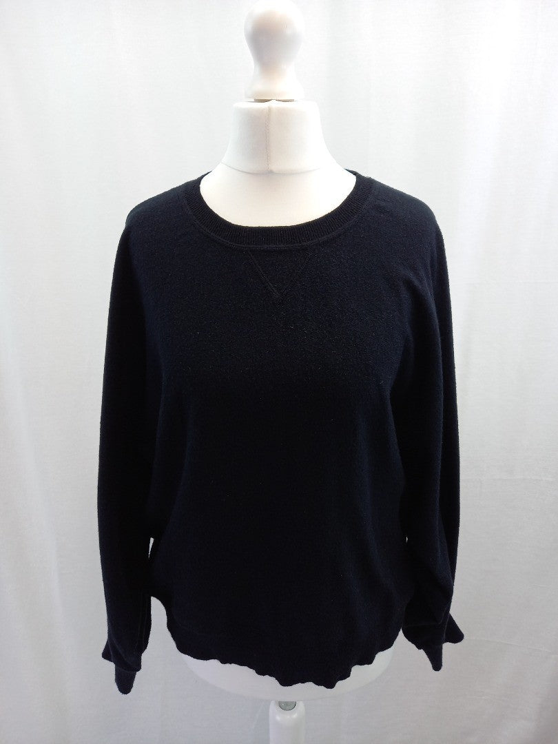 chalk jumper black one size batwing sleeve womens