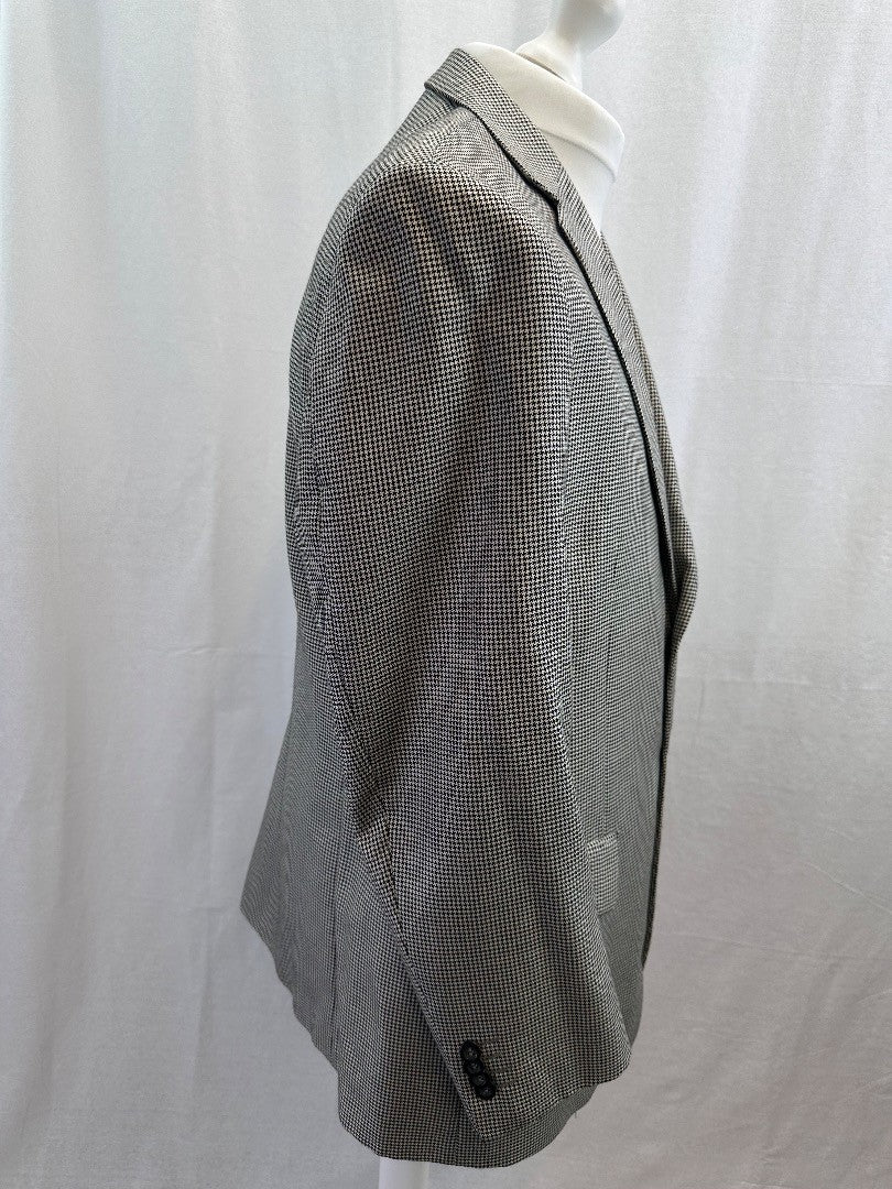 Pronto Moda Black & White Blazer Jacket Cashmere Checked UK L Excellent