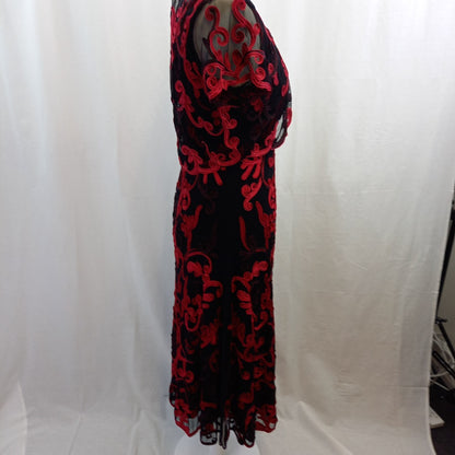 Phase Eight Dress 2 Piece Black & Red UK 18 Excellent