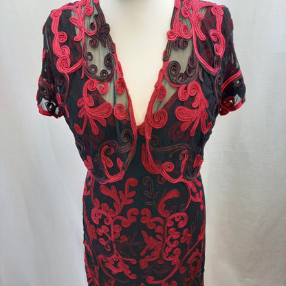 Phase Eight Dress 2 Piece Black & Red UK 18 Excellent