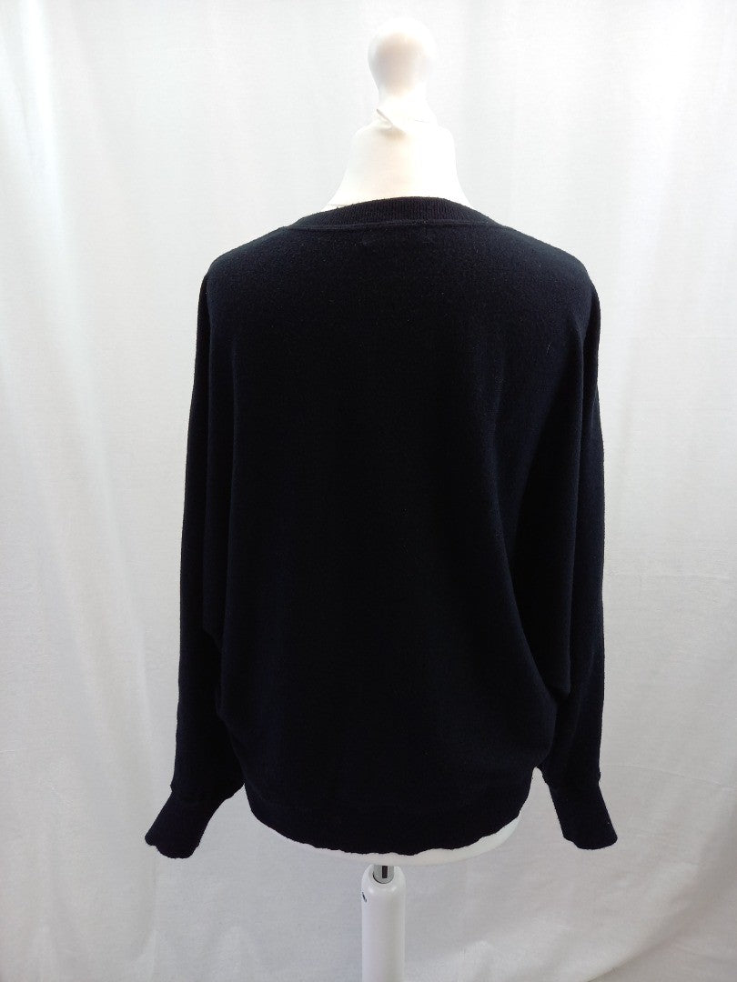 chalk jumper black one size batwing sleeve womens