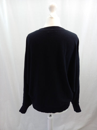 chalk jumper black one size batwing sleeve womens