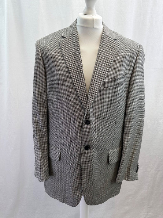 Pronto Moda Black & White Blazer Jacket Cashmere Checked UK L Excellent