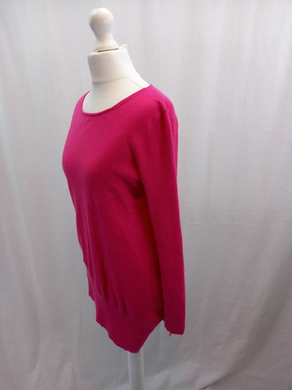 pure collection cashmere pink jumper size 14 a symmetric hem