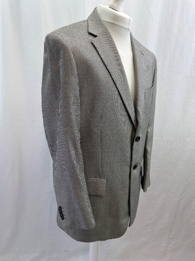 Pronto Moda Black & White Blazer Jacket Cashmere Checked UK L Excellent