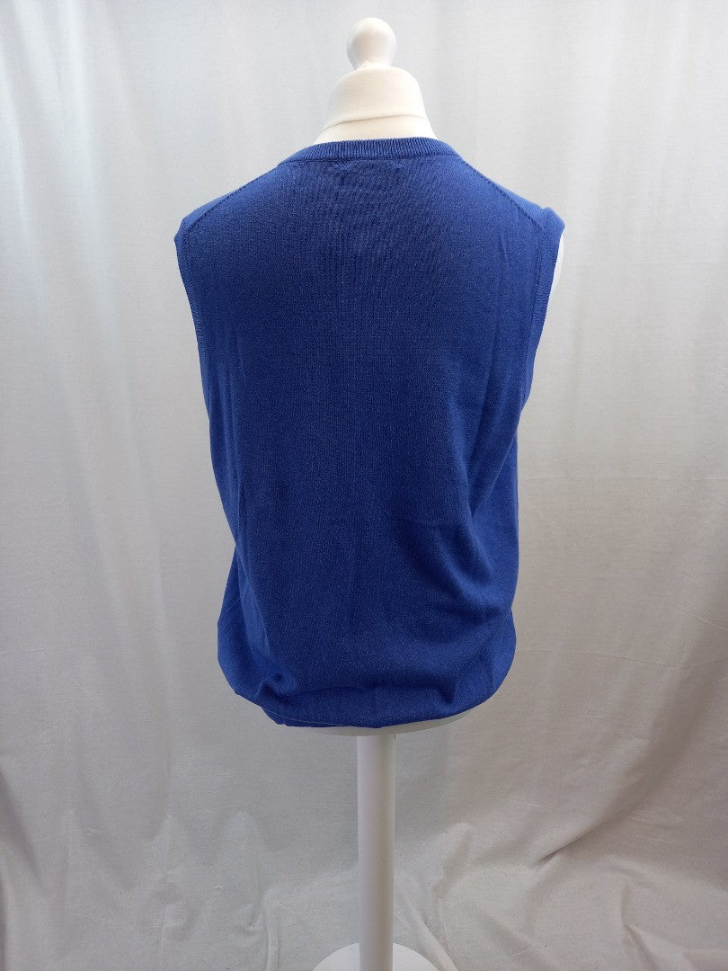 woolovers blue tank top sleeveless jumper xl cashmere cotton slipover bnwt