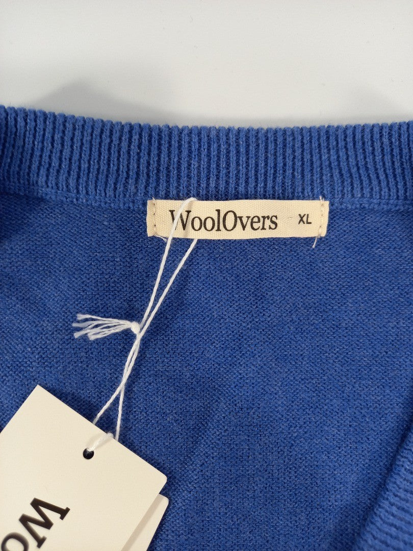 woolovers blue tank top sleeveless jumper xl cashmere cotton slipover bnwt