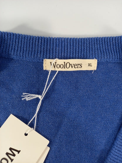 woolovers blue tank top sleeveless jumper xl cashmere cotton slipover bnwt