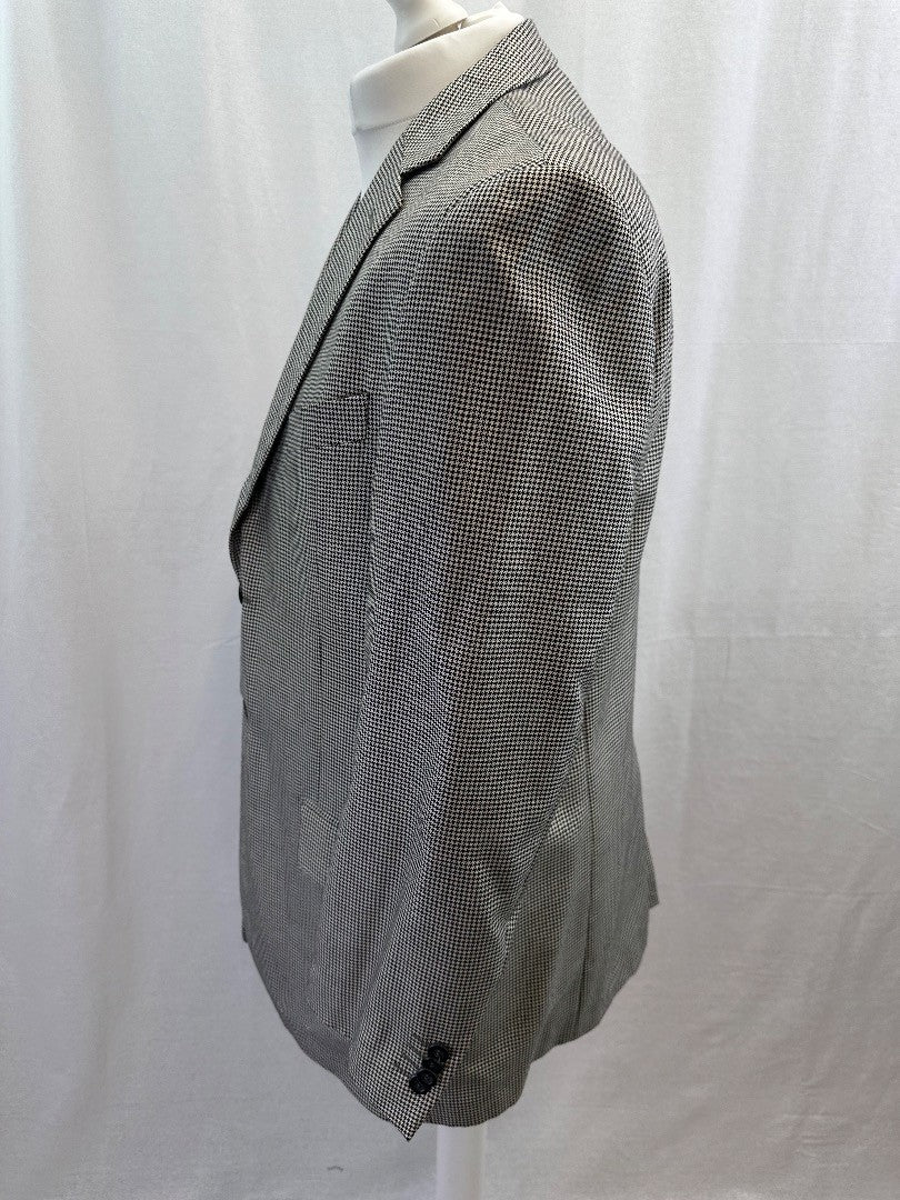 Pronto Moda Black & White Blazer Jacket Cashmere Checked UK L Excellent