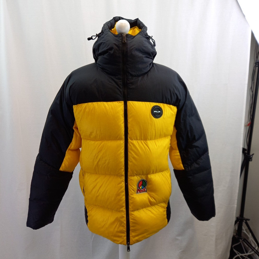 Ralph Lauren RLX Yellow Puffer Coat Ultra Lightweight Size L Excellent