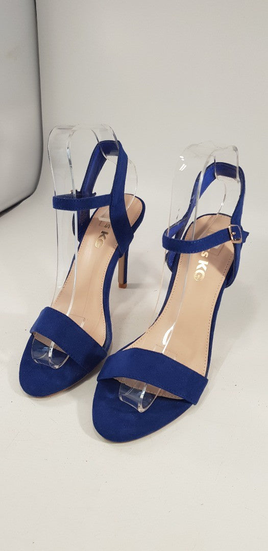 Miss KG Electric Blue High Heels Ankle Strap Open Toe Size 4 Nearly New