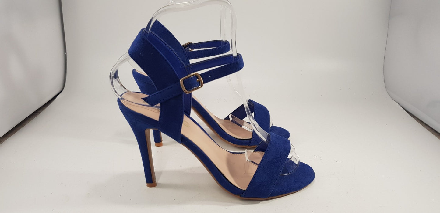 Miss KG Electric Blue High Heels Ankle Strap Open Toe Size 4 Nearly New