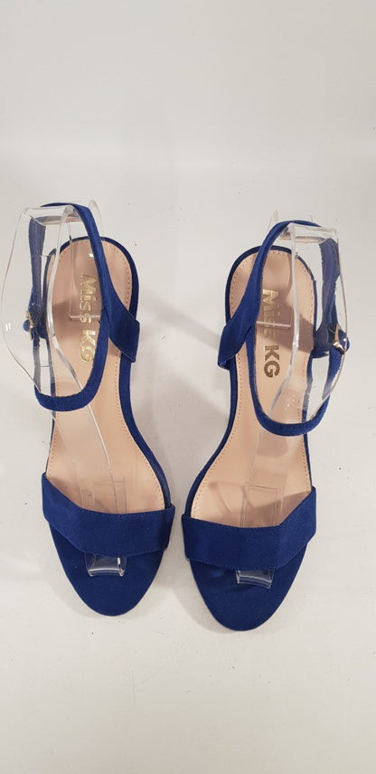 Miss KG Electric Blue High Heels Ankle Strap Open Toe Size 4 Nearly New