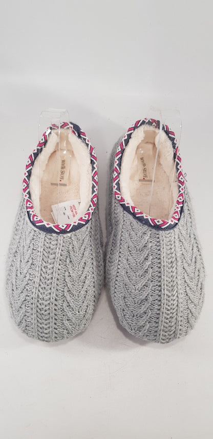 White Stuff Women's Closed Back Slippers Cable Knit Size 6 BNNT