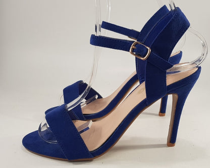 Miss KG Electric Blue High Heels Ankle Strap Open Toe Size 4 Nearly New