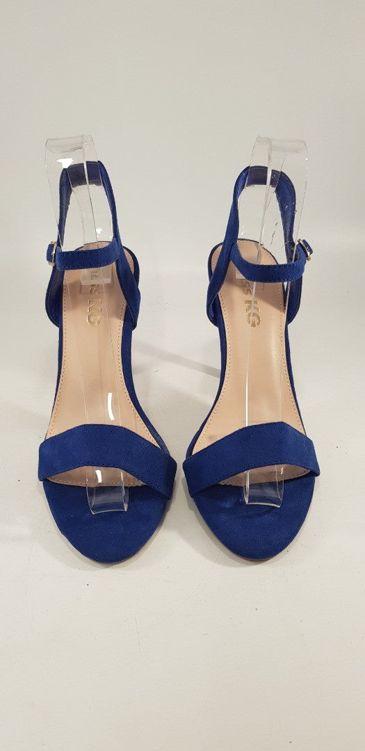 Miss KG Electric Blue High Heels Ankle Strap Open Toe Size 4 Nearly New