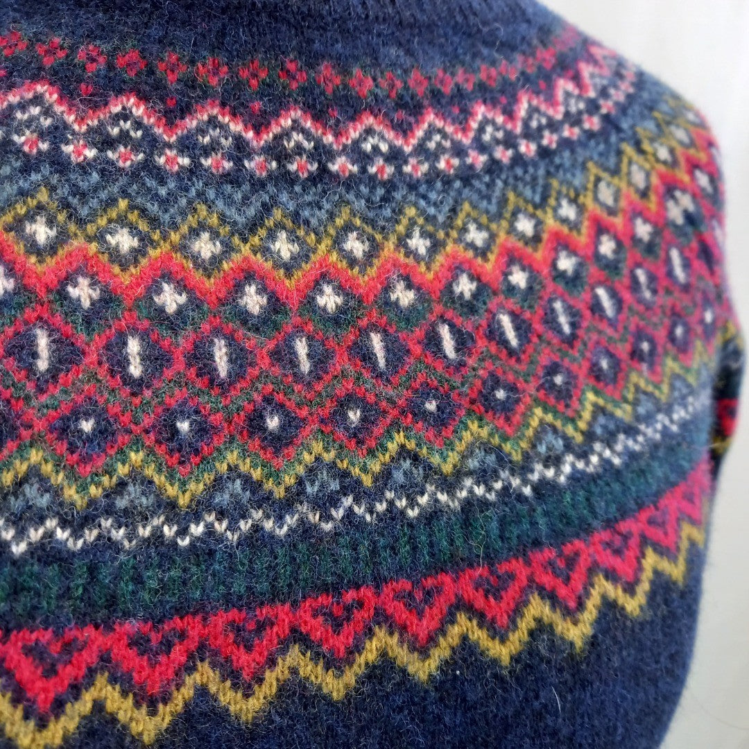 Seasalt Cornwall Bucks Horn Jumper Woollen Blue & Red UK 10 Excellent