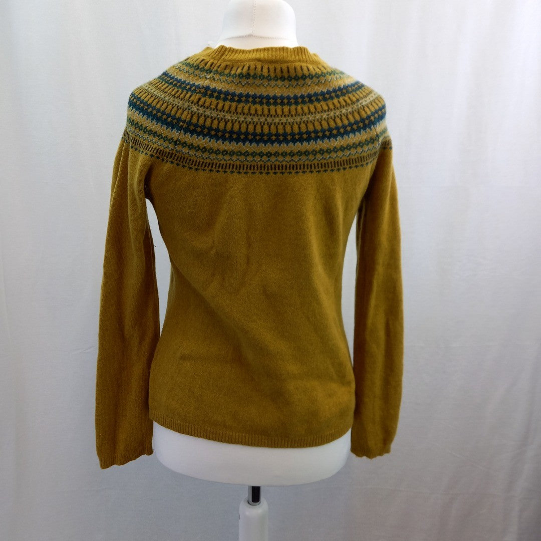 Seasalt Cornwall Bucks Horn Yellow Woollen Jumper UK 10 Excellent