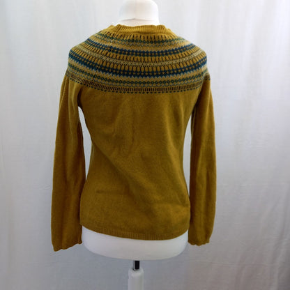 Seasalt Cornwall Bucks Horn Yellow Woollen Jumper UK 10 Excellent