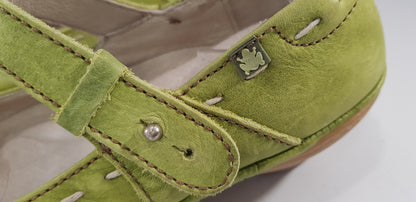 El Naturalista Lime Green Leather Mary Jane Shoe Strap Size 6.5/7 VGC