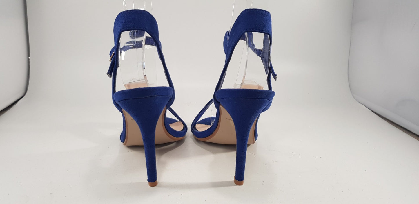 Miss KG Electric Blue High Heels Ankle Strap Open Toe Size 4 Nearly New