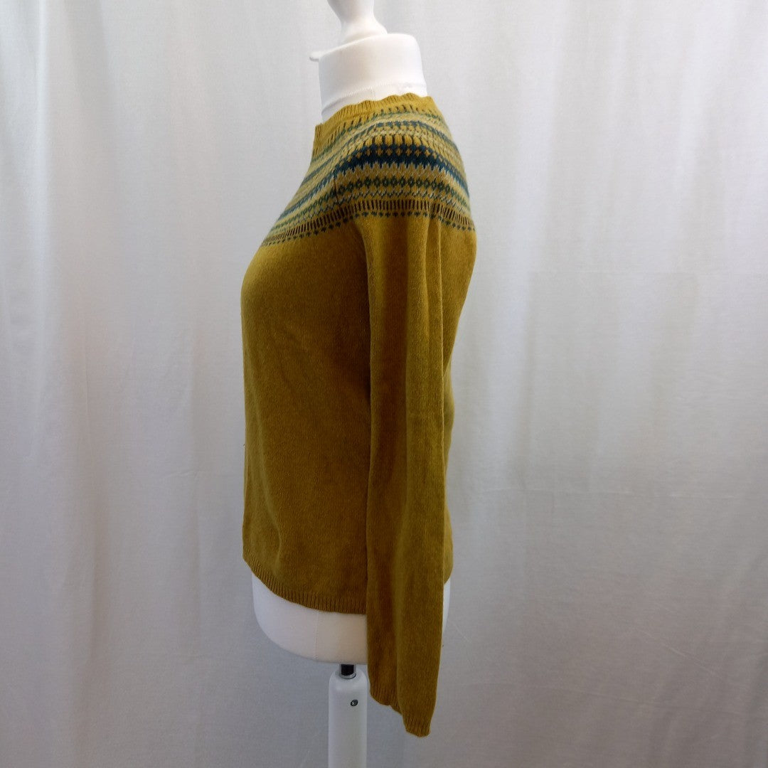 Seasalt Cornwall Bucks Horn Yellow Woollen Jumper UK 10 Excellent