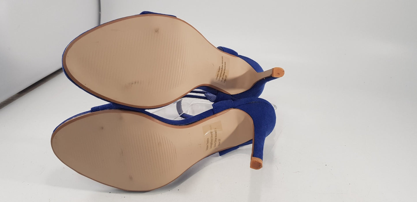 Miss KG Electric Blue High Heels Ankle Strap Open Toe Size 4 Nearly New