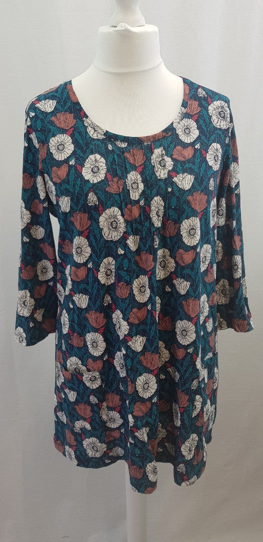 Seasalt Cornwall 3/4 Sleeve T-Shirt Tunic Busy Lizzie Size 14 BNWT