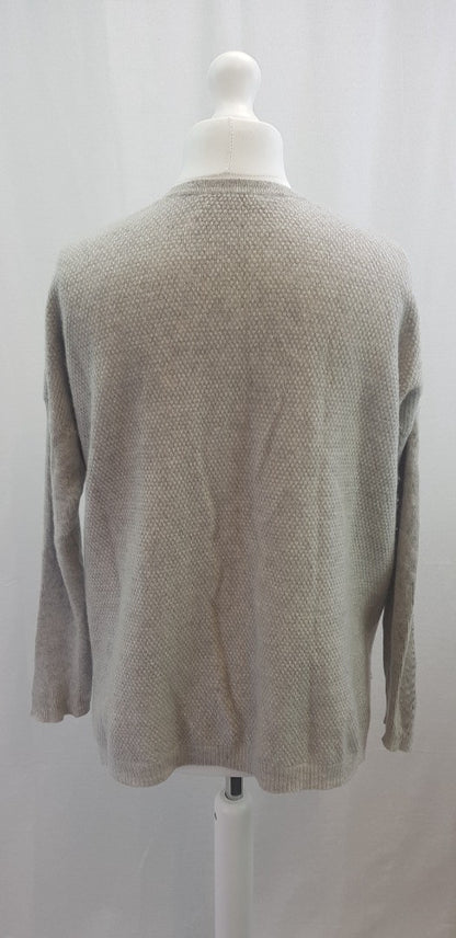 M&S Collection Silver Grey Pure Cashmere Pocket Jumper Size 12 VGC