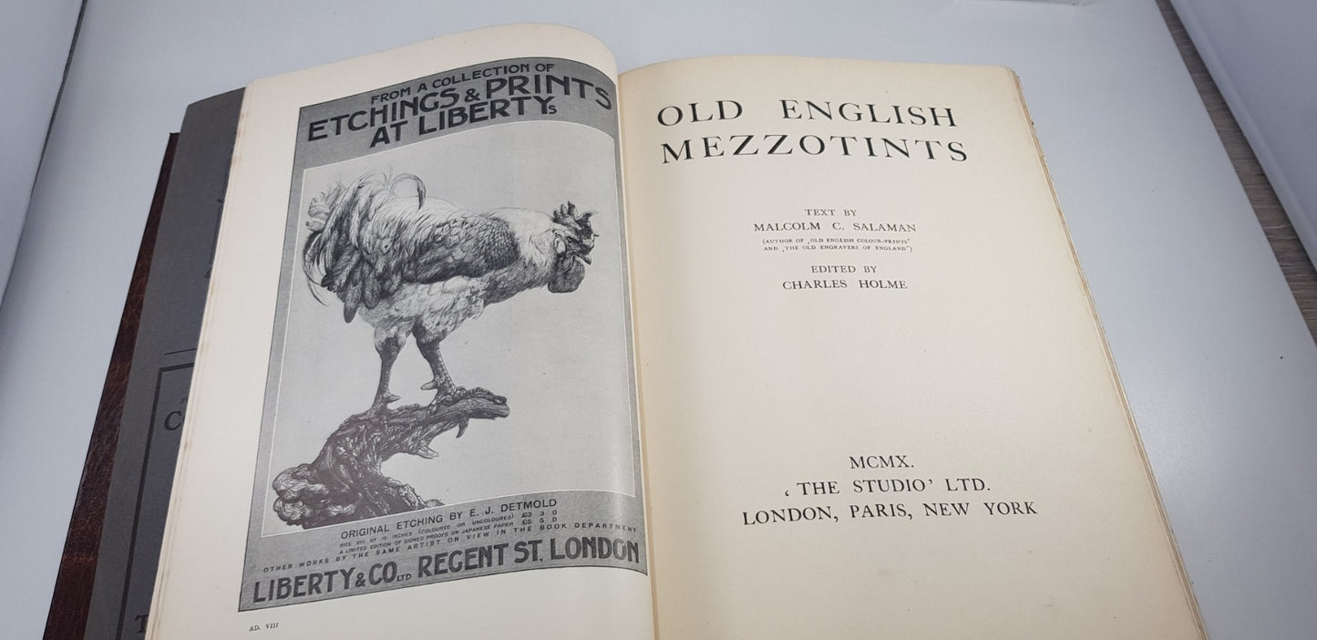 Old English Mezzotints 1910-1911 By Malcolm C Salaman Hardback GC