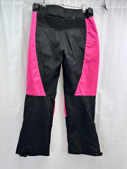 Cordura Black Pink Motorbike Trousers Waterproof Scotchlite 3M Thigh Knee Pads Size 36" VGC